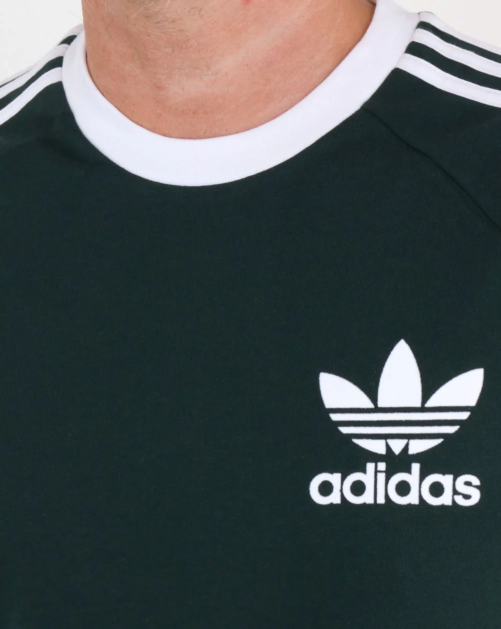 Adidas Originals 3 Stripes T Shirt Green Night - Image 2