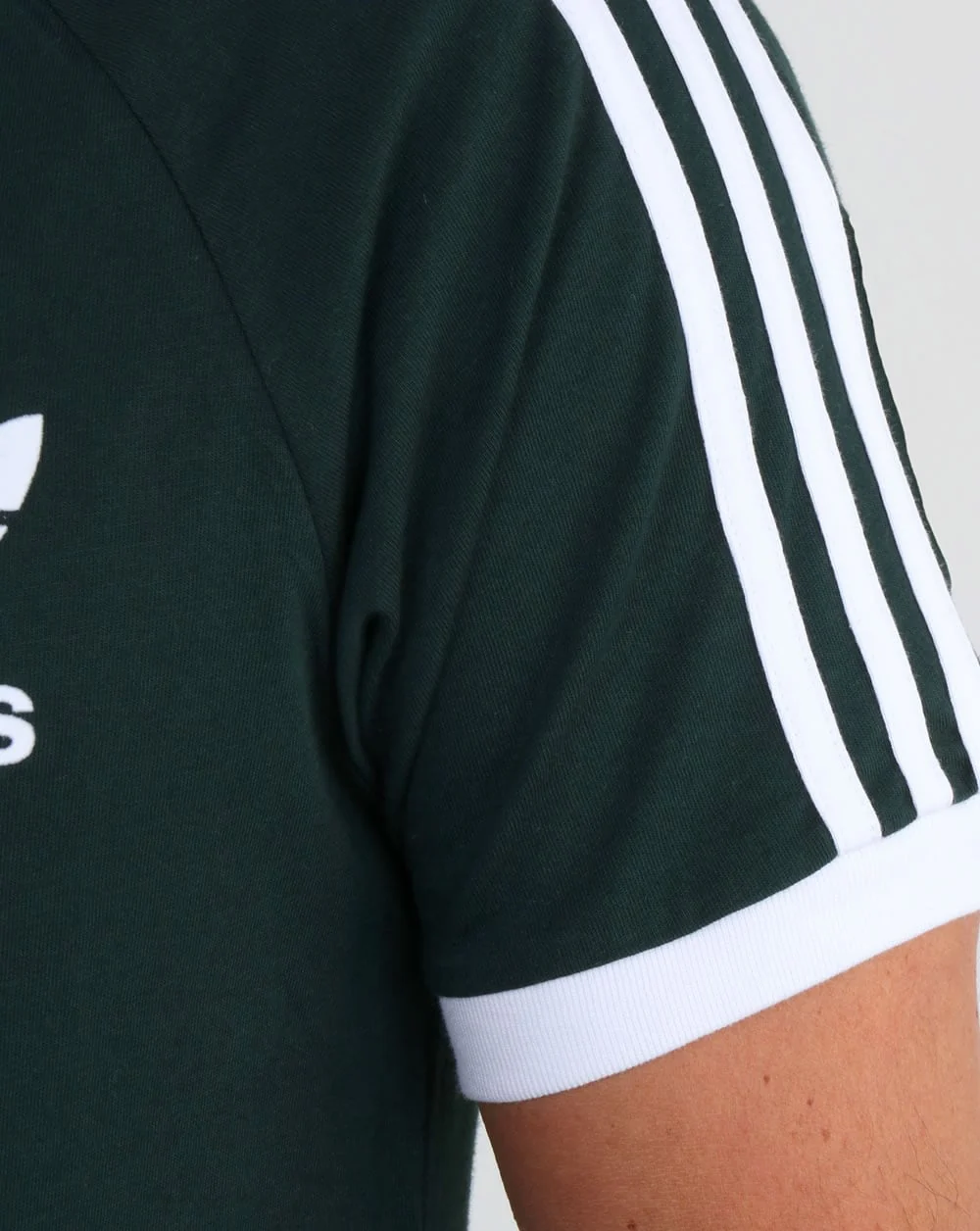 Adidas Originals 3 Stripes T Shirt Green Night - Image 3