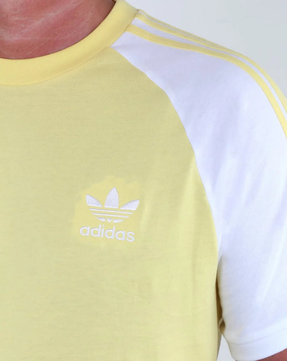 Adidas Originals 3 Stripes T Shirt Intense Lemon - Image 2