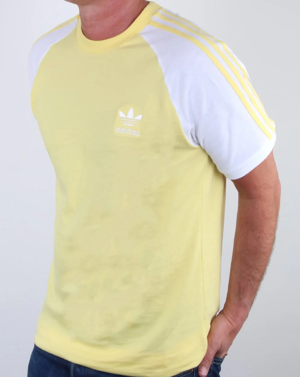 Adidas Originals 3 Stripes T Shirt Intense Lemon - Image 4