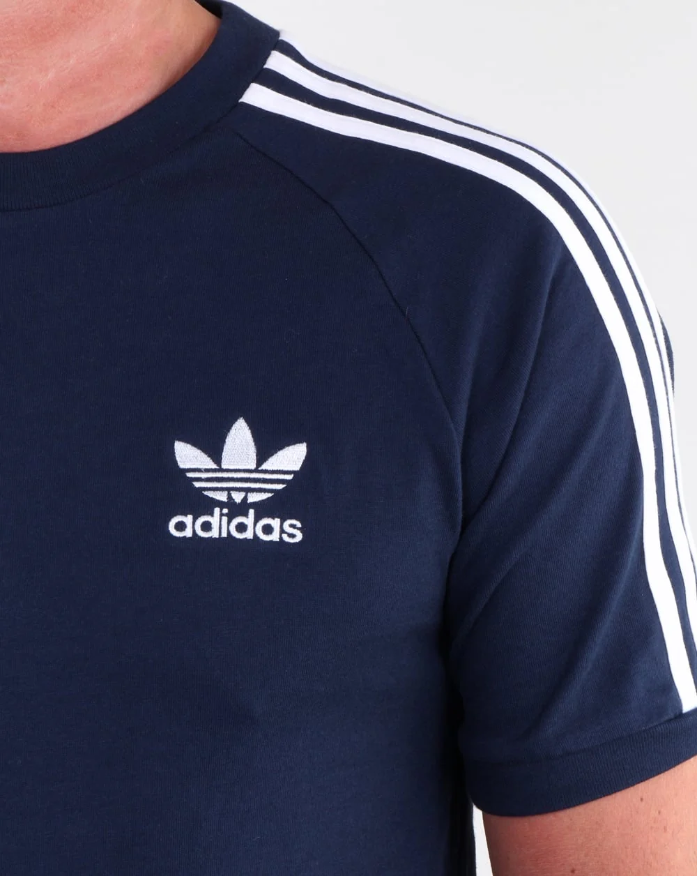 Adidas Originals 3 Stripes T Shirt Navy - Image 2