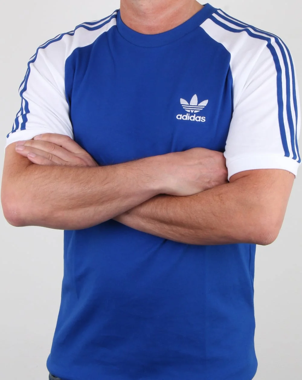 Adidas Originals 3 Stripes T Shirt Royal Blue - Image 3
