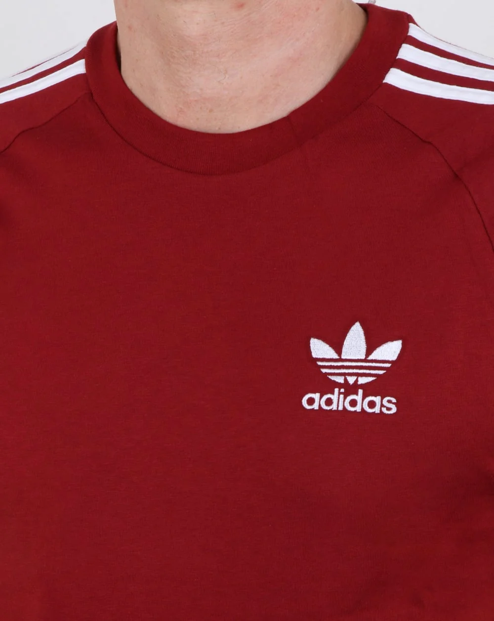 Adidas Originals 3 Stripes T Shirt Rust Red - Image 2