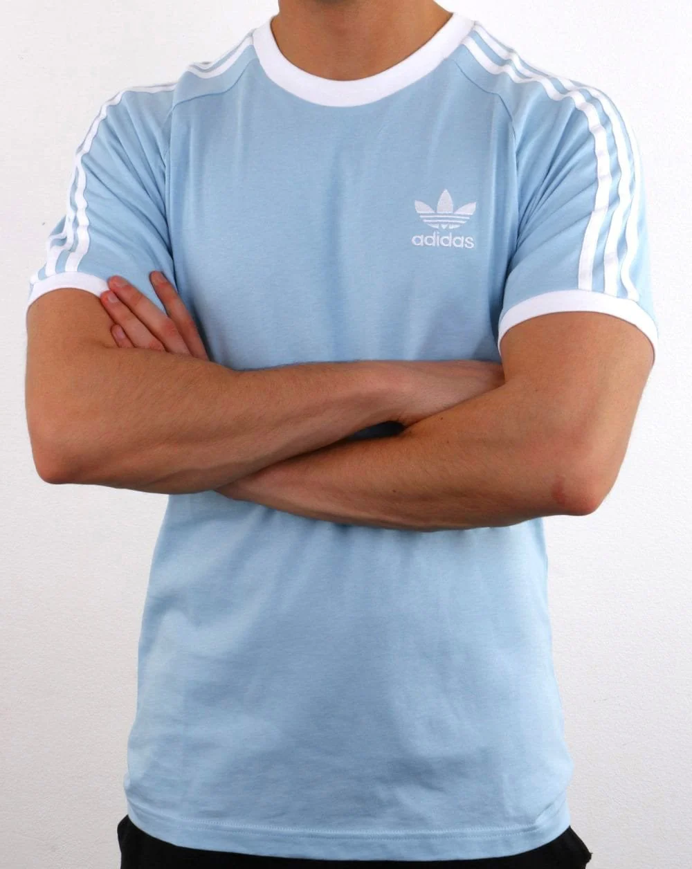 Adidas Originals 3 Stripes T Shirt Sky - Image 3