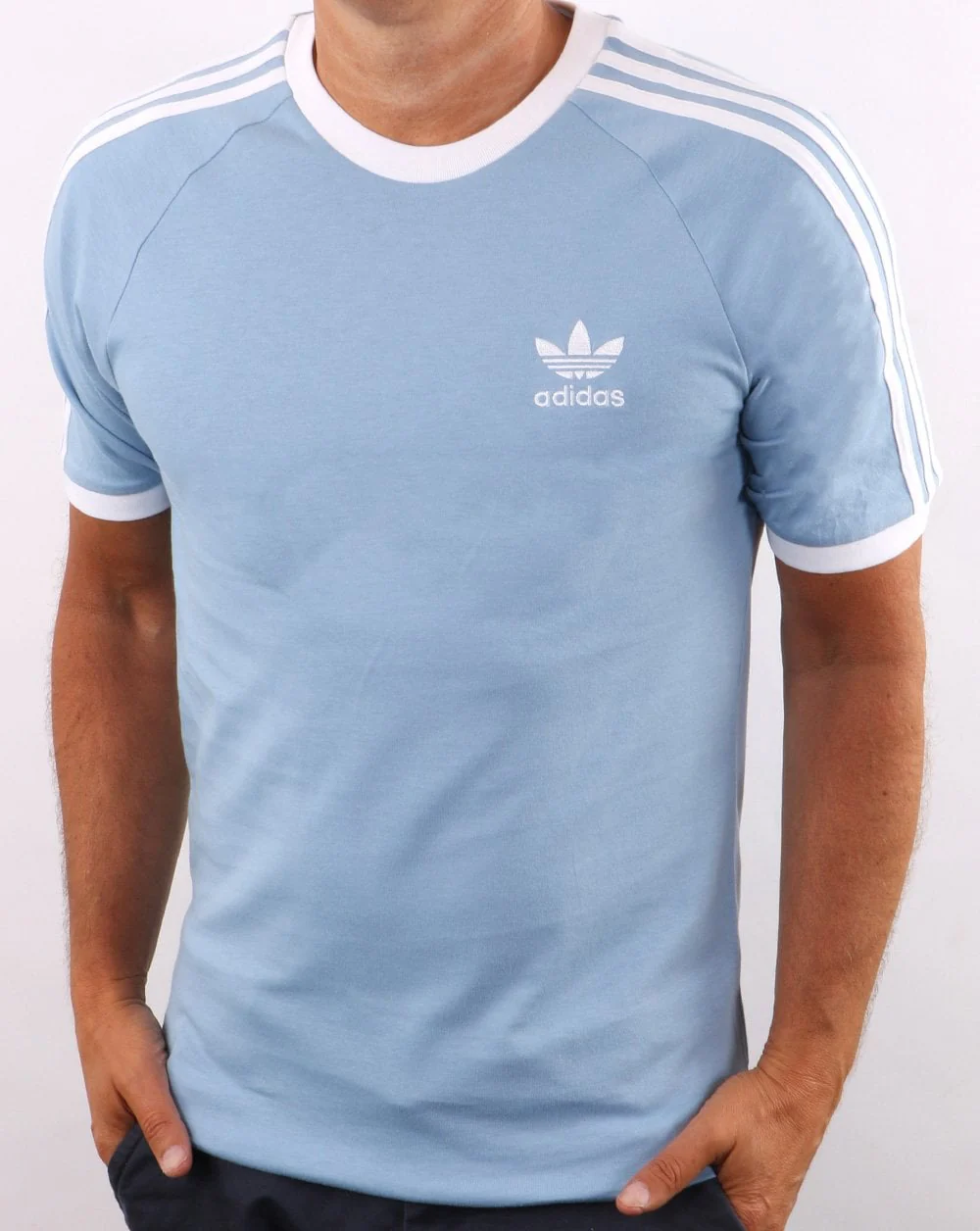 Adidas Originals 3 Stripes T Shirt Sky Blue