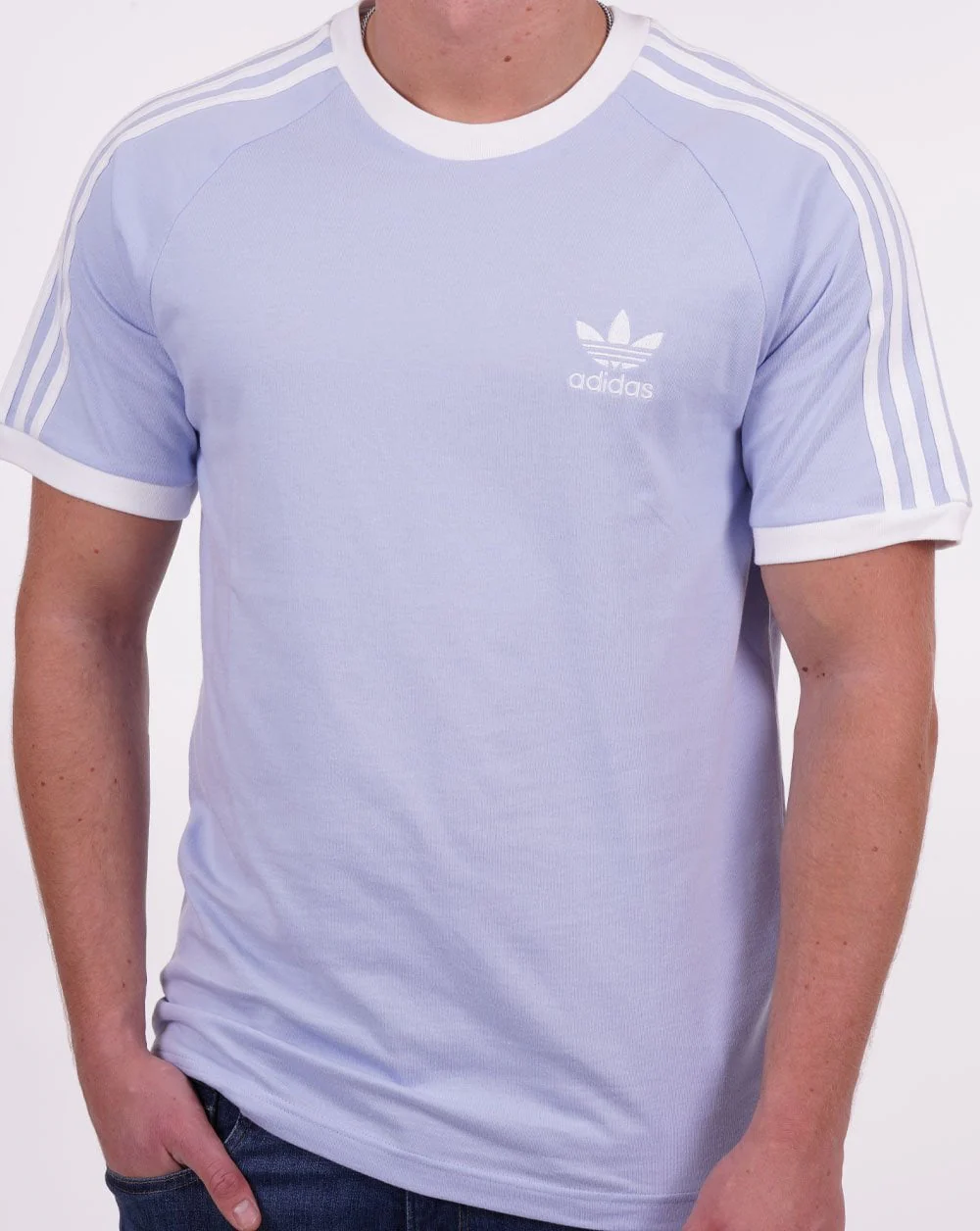 Adidas Originals 3 Stripes T Shirt Sky Blue