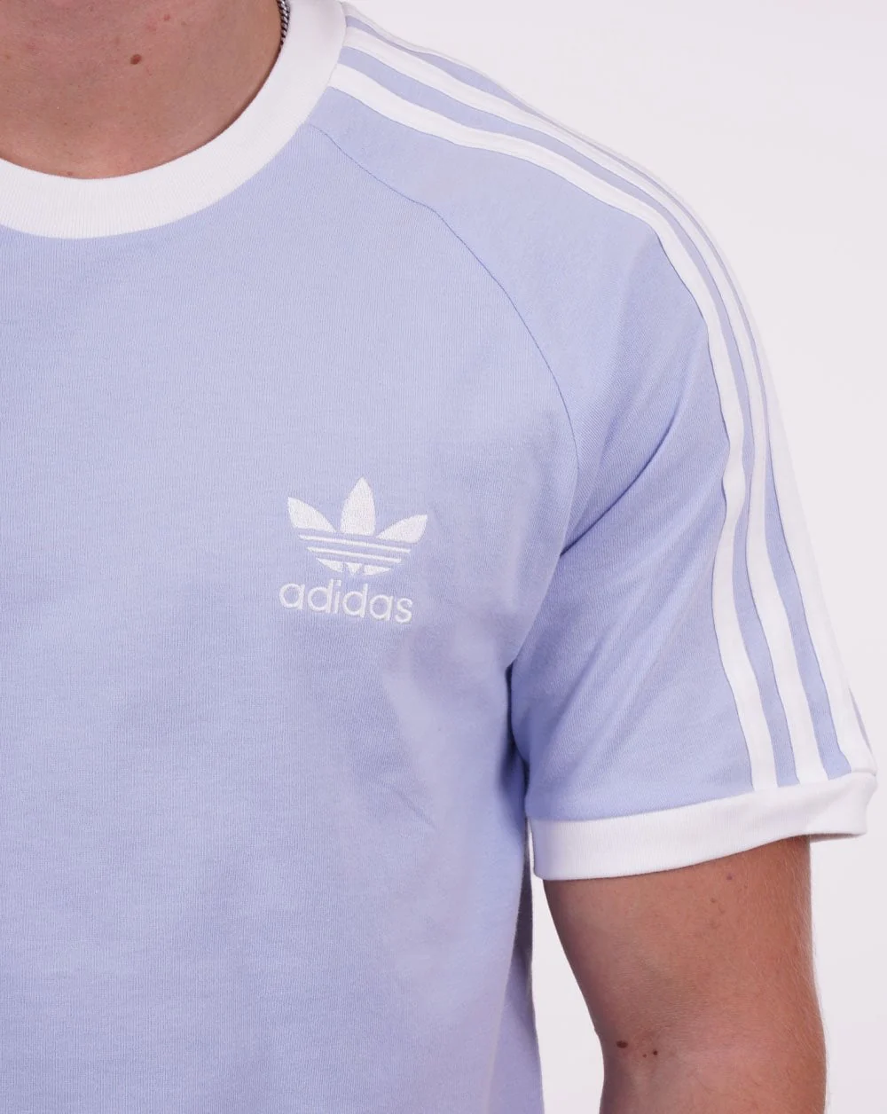 Adidas Originals 3 Stripes T Shirt Sky Blue - Image 2