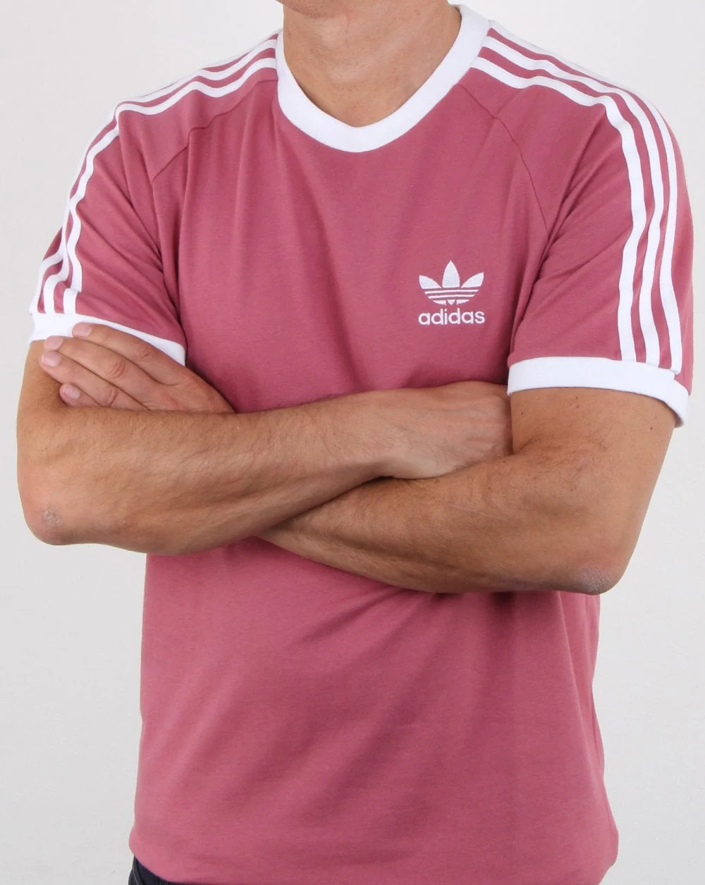 Adidas Originals 3 Stripes T Shirt soft Maroon - Image 3