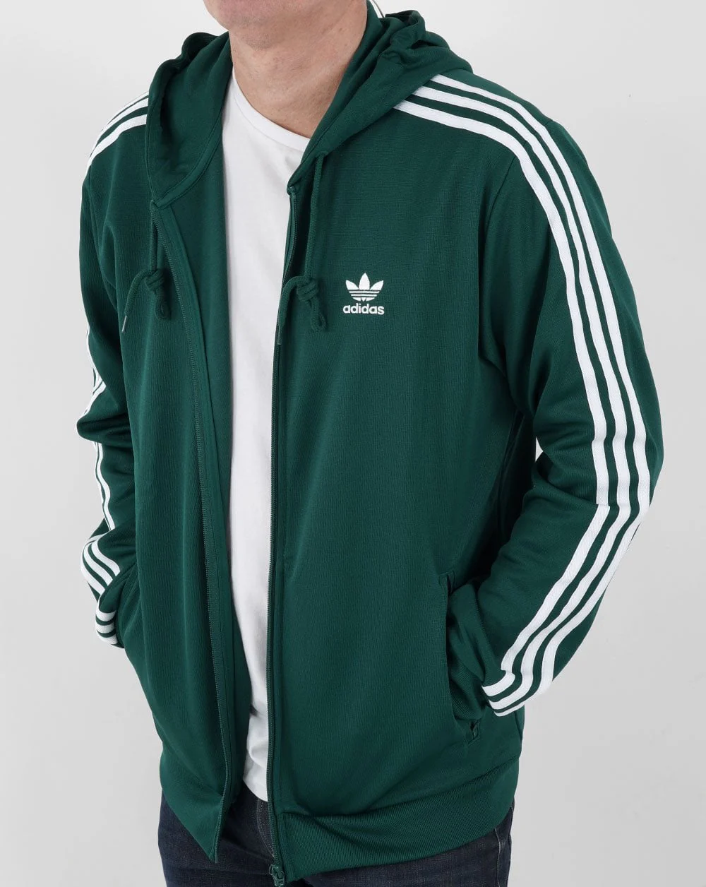 Adidas Originals Adicolor Full Zip Hoody Collegiate Green - Image 3