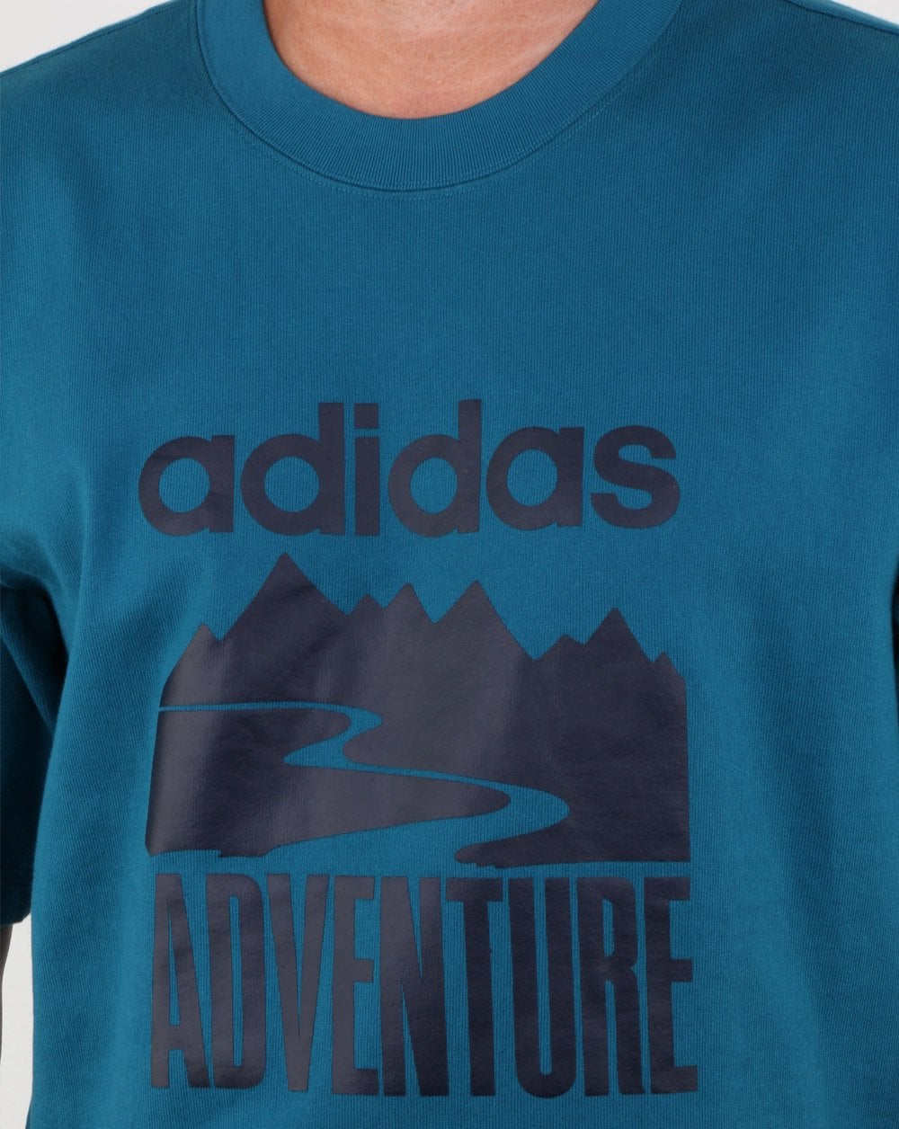 Adidas Originals Adventure T Shirt Real Teal - Image 2