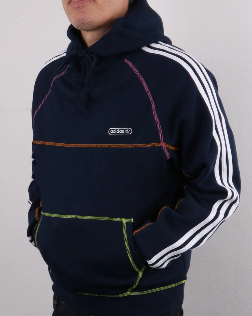 Adidas Originals Contrast Stitch Hoody Navy - Image 4