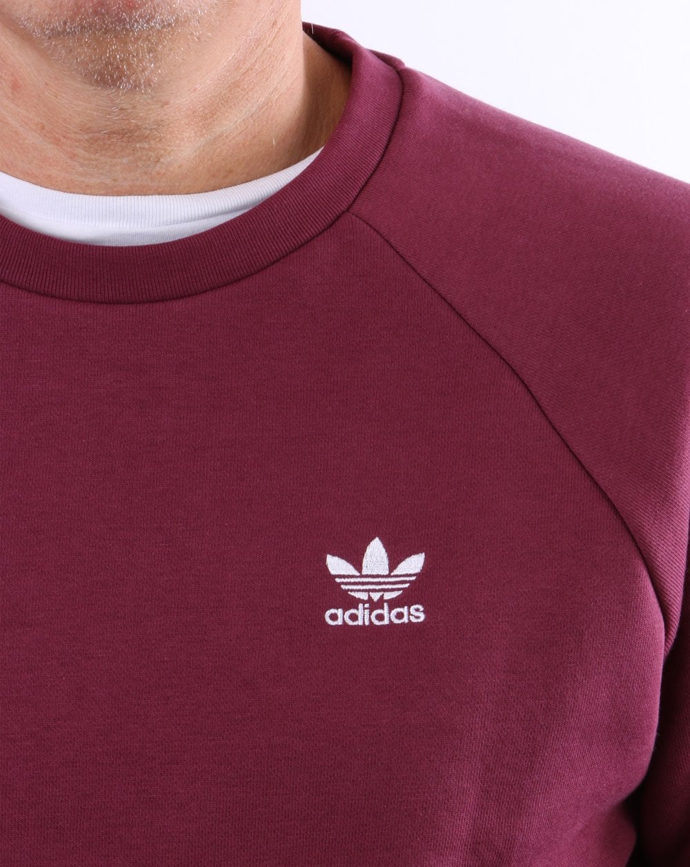 Adidas Originals Essential Crew Sweat Crimson - Image 2