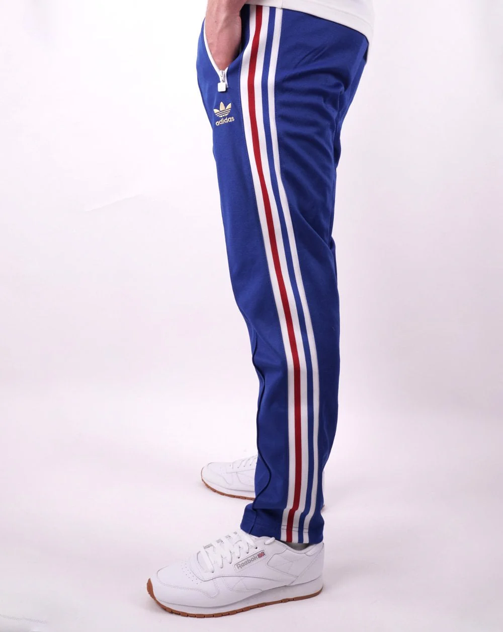 Adidas Originals F Beckenbauer Track Pants Royal Red White - Image 2