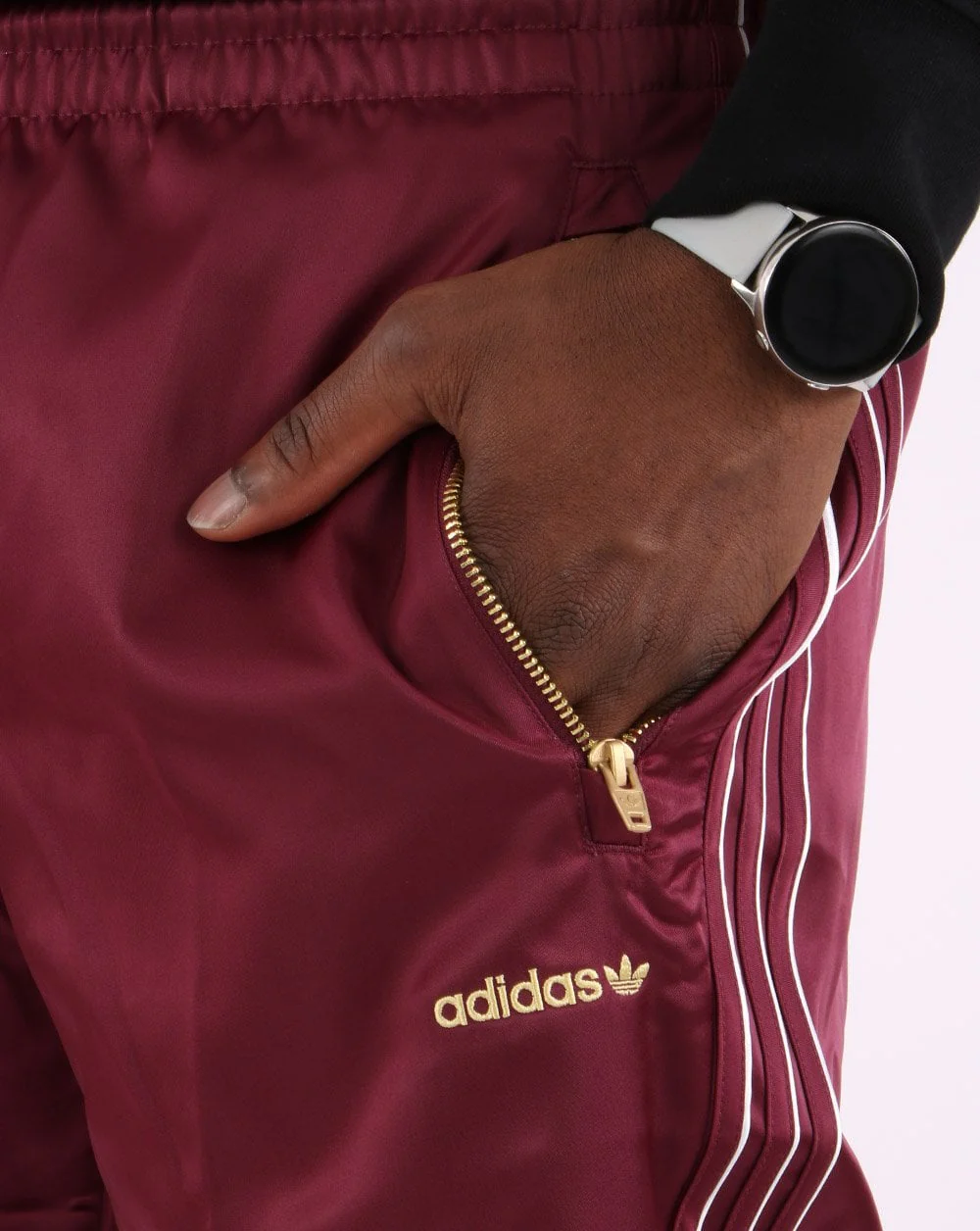 Adidas Originals Firebird Satin Track Pants Victory Crimson - Image 2