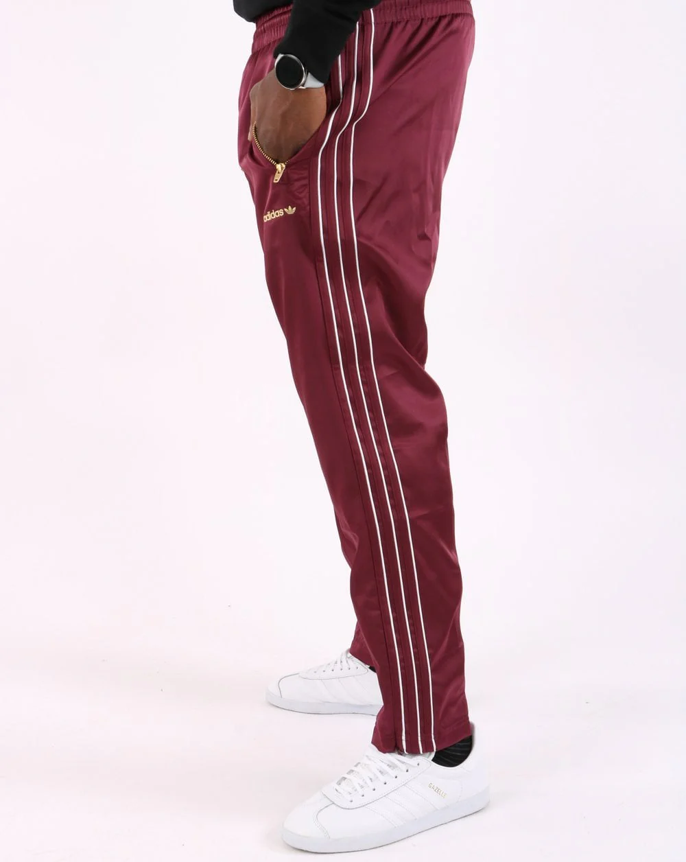 Adidas Originals Firebird Satin Track Pants Victory Crimson - Image 3