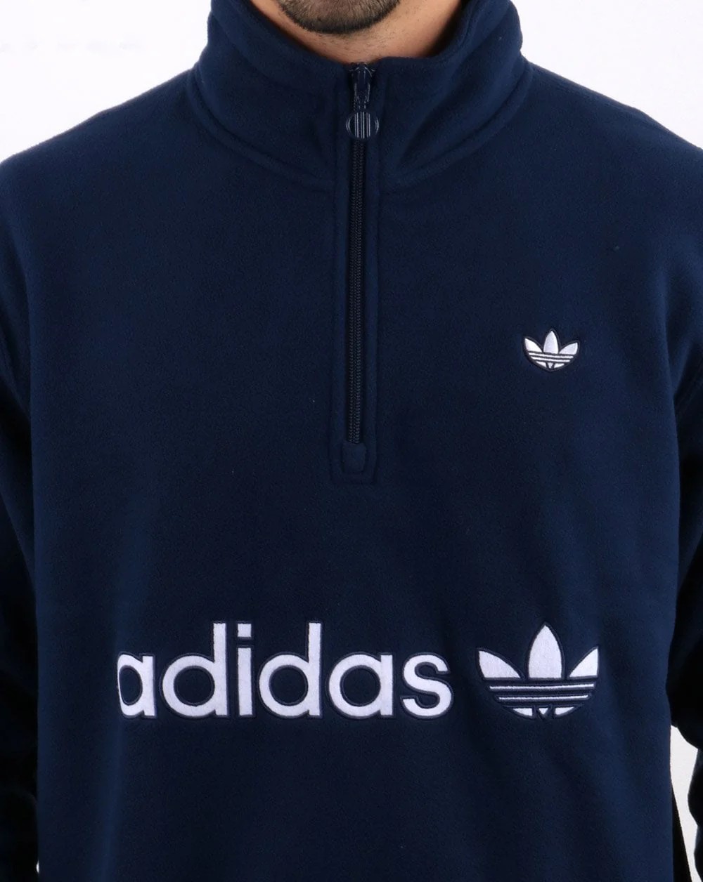 Adidas Originals Half Zip Polarfleece Navy. - Image 2
