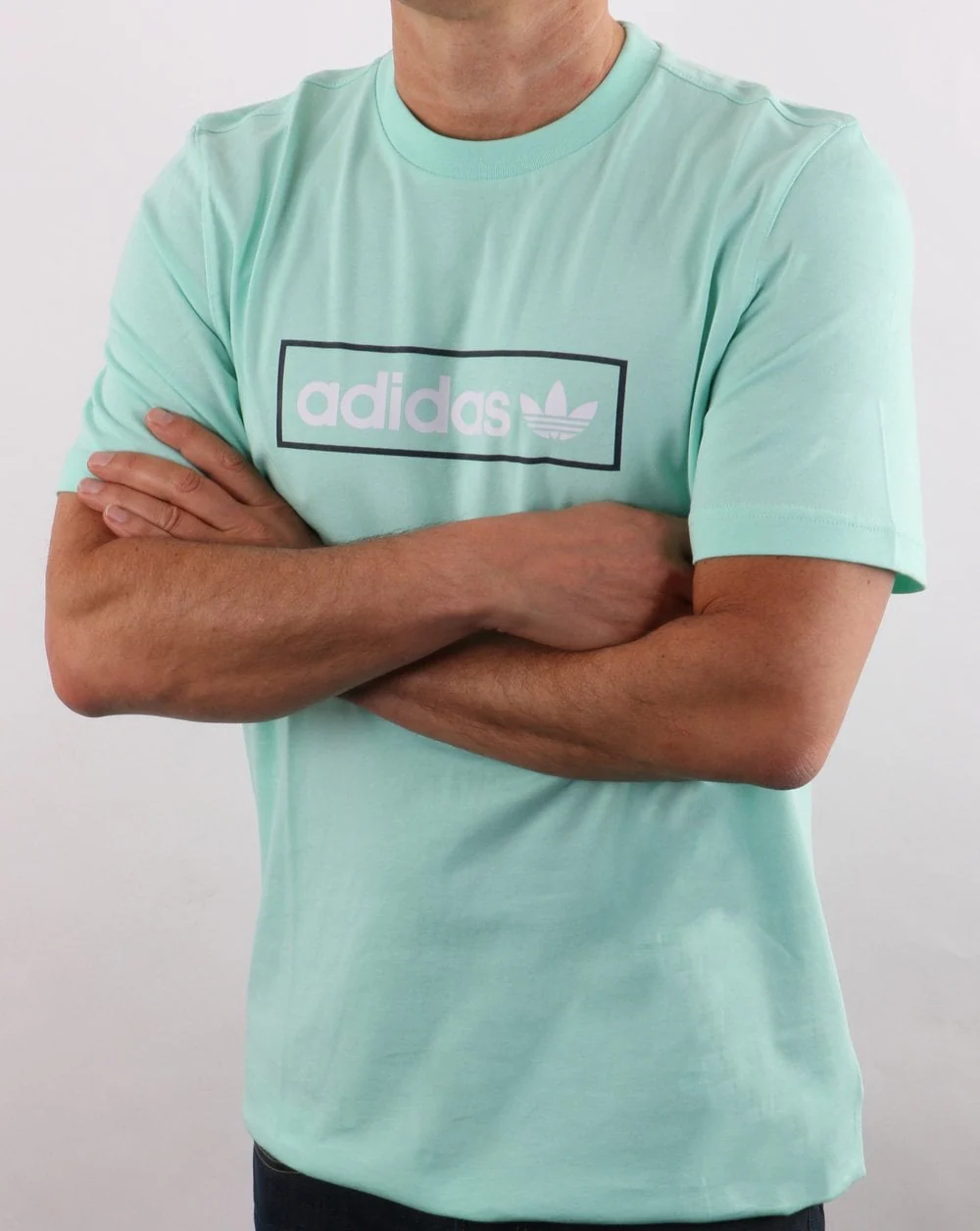 Adidas Originals Linear Logo T Shirt Clear Mint - Image 3