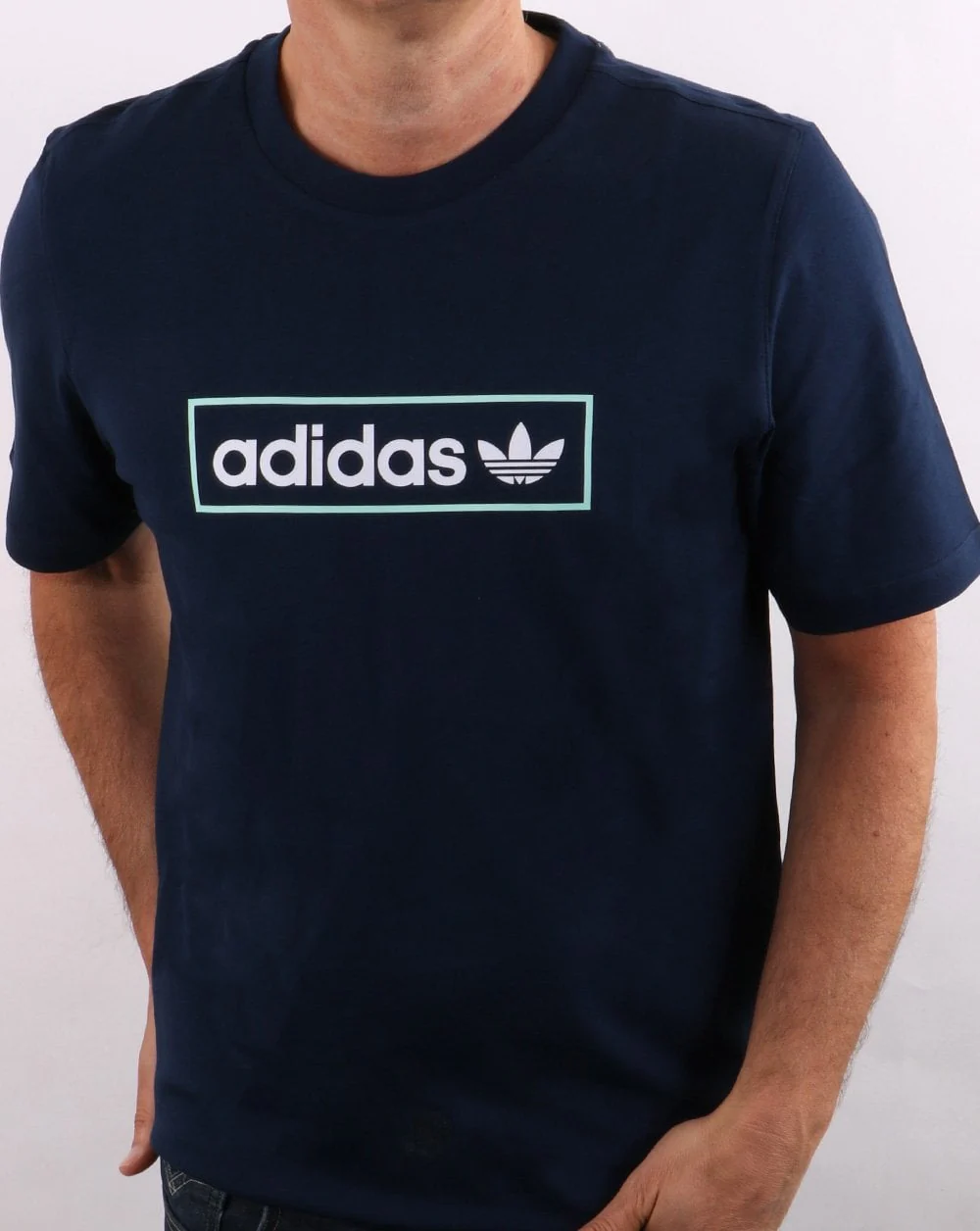 Adidas Originals Linear Logo T Shirt Navy - Image 3