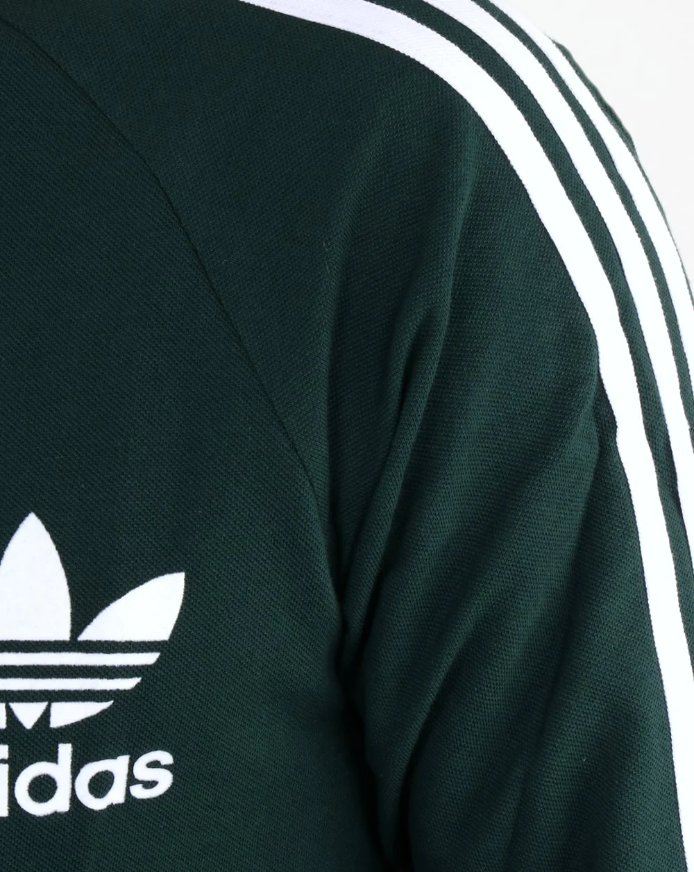 Adidas Originals Long Sleeve Pique T Shirt Green Night - Image 3