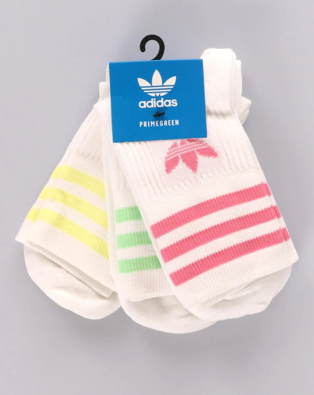 Adidas Originals Mid Cut Crew Socks 3 Pack White/Pastels