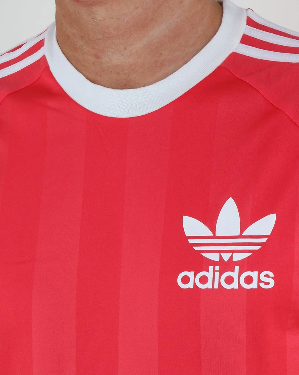 Adidas Originals Old Skool 3 Stripes T Shirt Deep Pink - Image 2