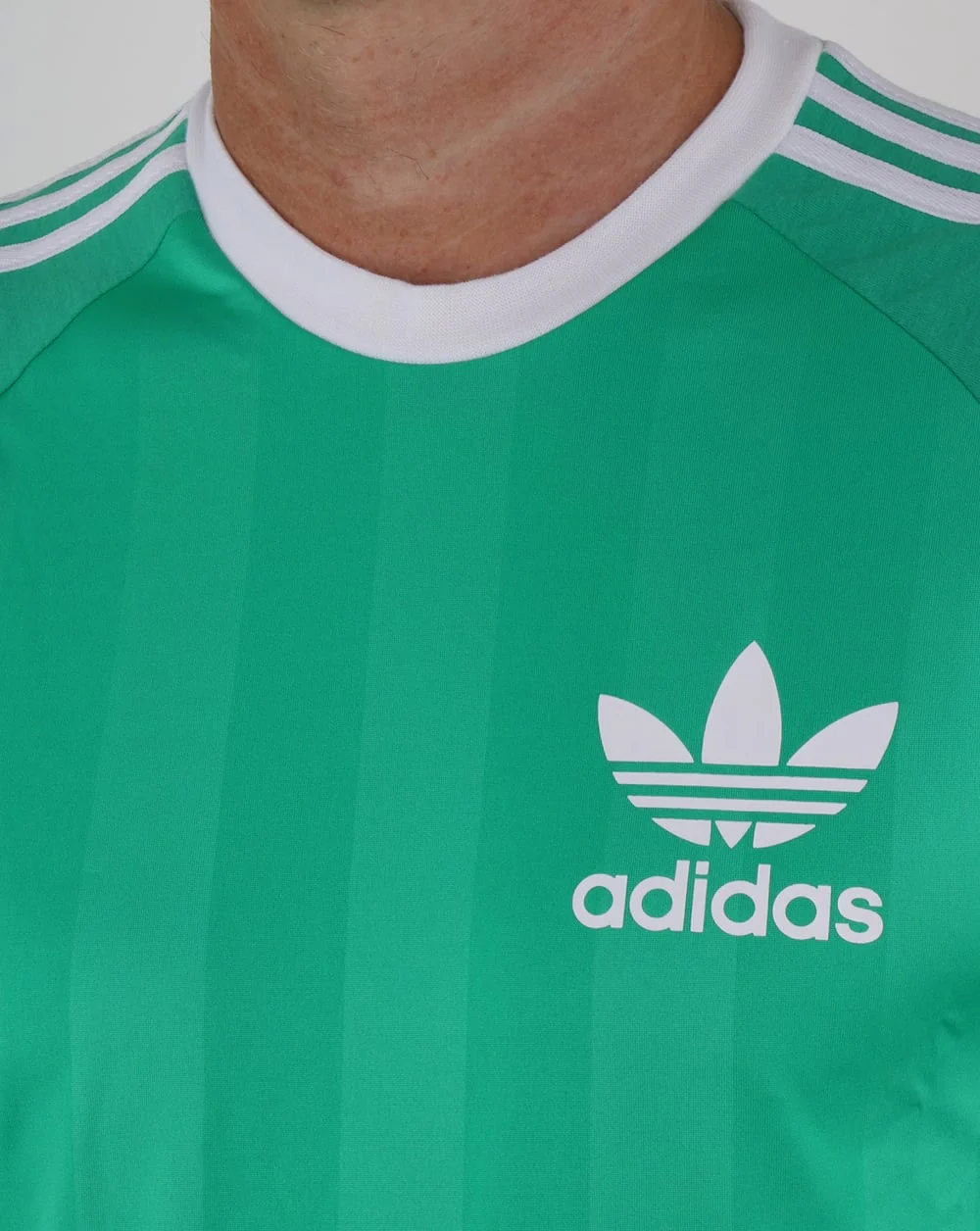 Adidas Originals Old Skool 3 Stripes T Shirt Vivid Green - Image 2