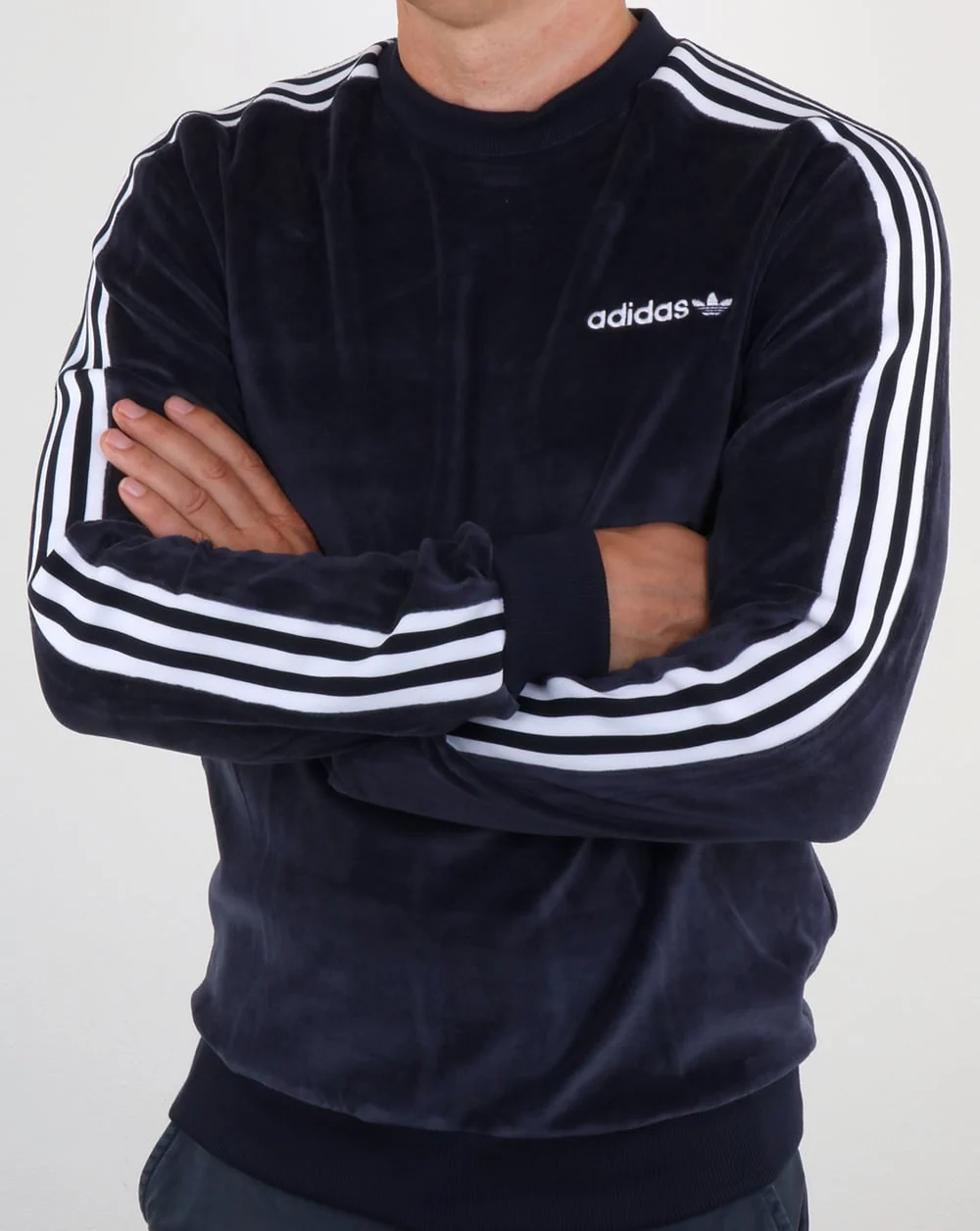 Adidas Originals OS Velour Crew Sweat Legend Ink - Image 4