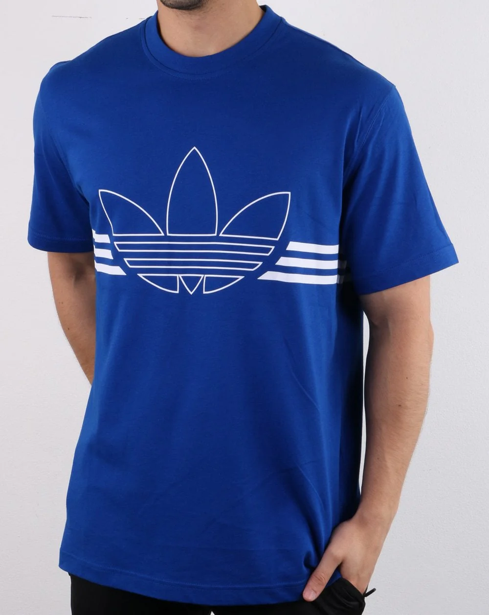 Adidas Originals Outline Trefoil T Shirt Collegiate Royal - Image 2