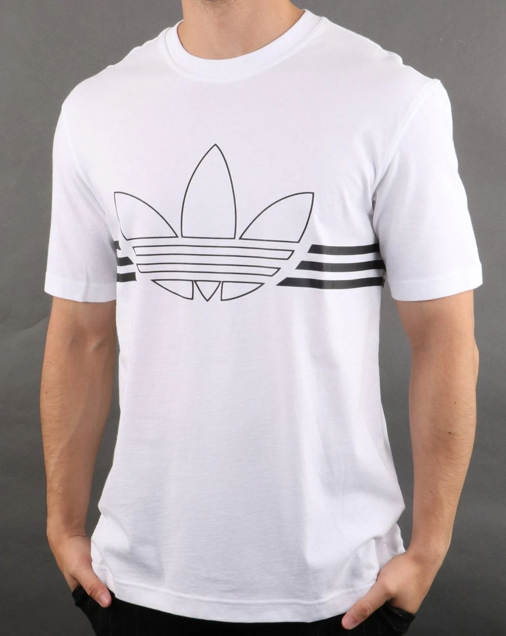 Adidas Originals Outline Trefoil T Shirt White