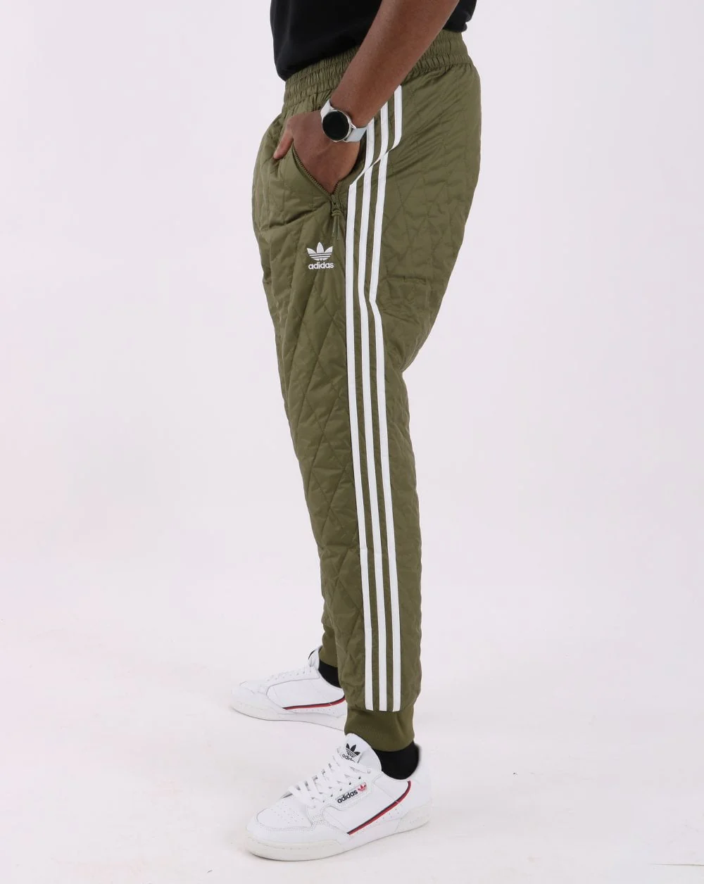 Adidas Originals Quilted SST Track Pants Olive - Image 2