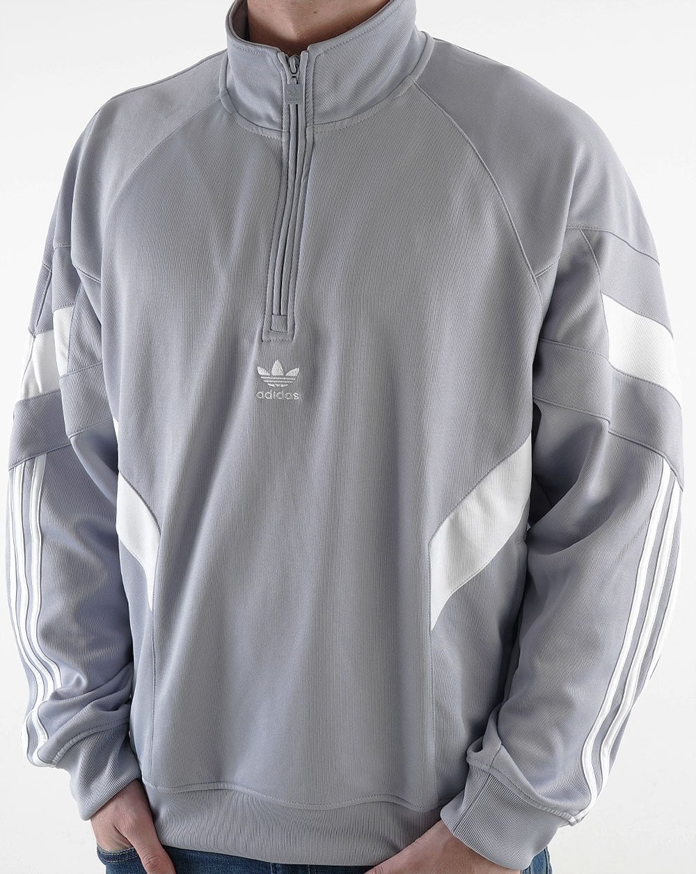 Adidas Originals Rekive Half Zip Sweatshirt Halo Silver