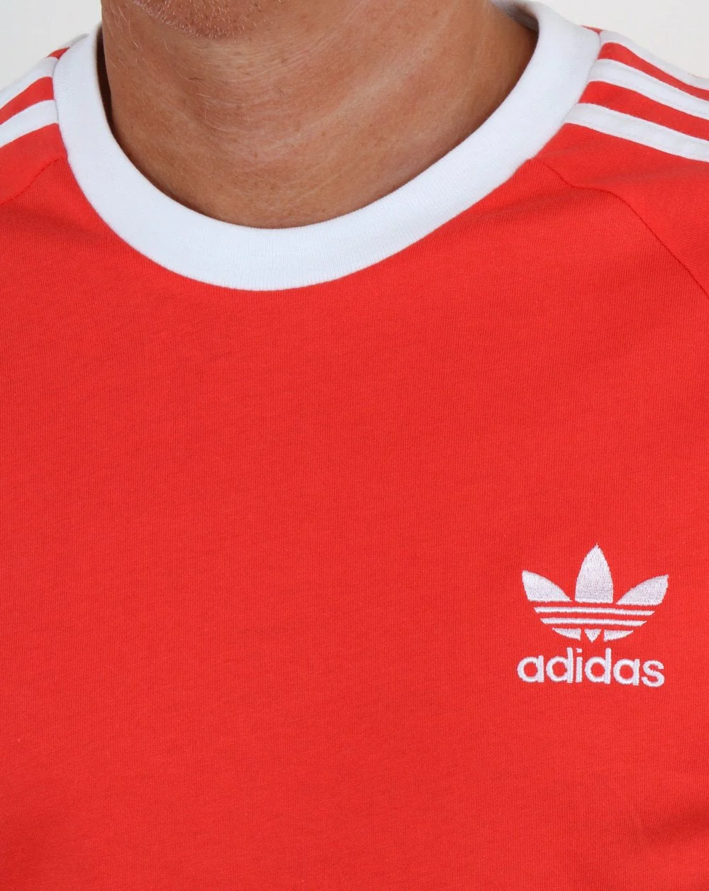 Adidas Originals Retro 3 Stripes T-Shirt B. Red - Image 2