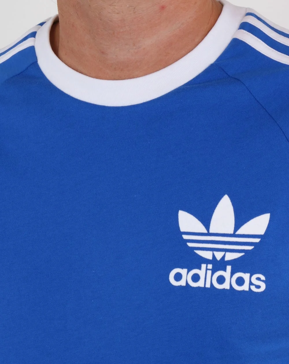 Adidas Originals Retro 3 Stripes T Shirt Blue white - Image 2