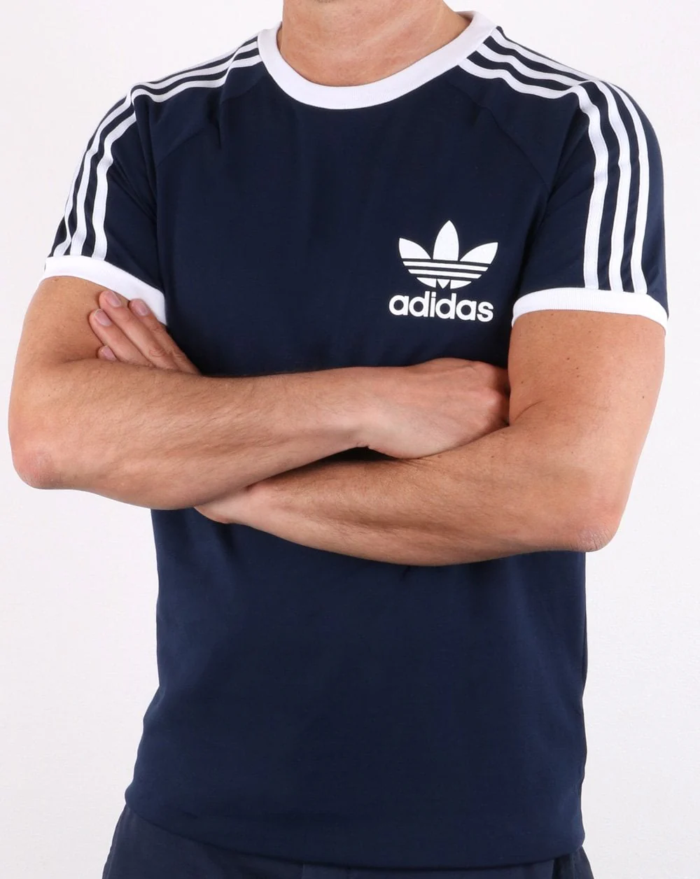 Adidas Originals Retro 3 Stripes T-shirt Navy - Image 3