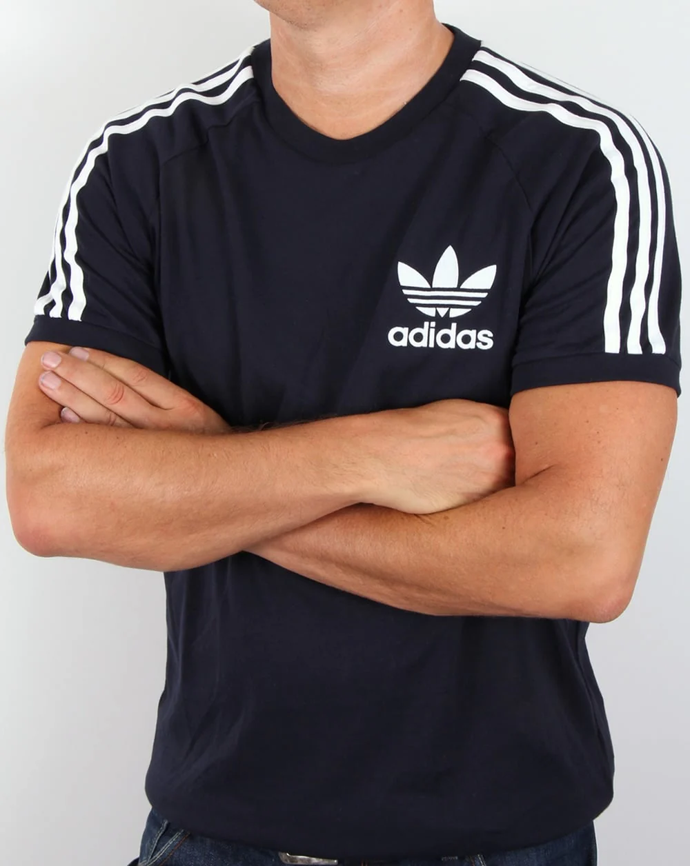Adidas Originals Retro 3 Stripes T-shirt Navy - Image 3
