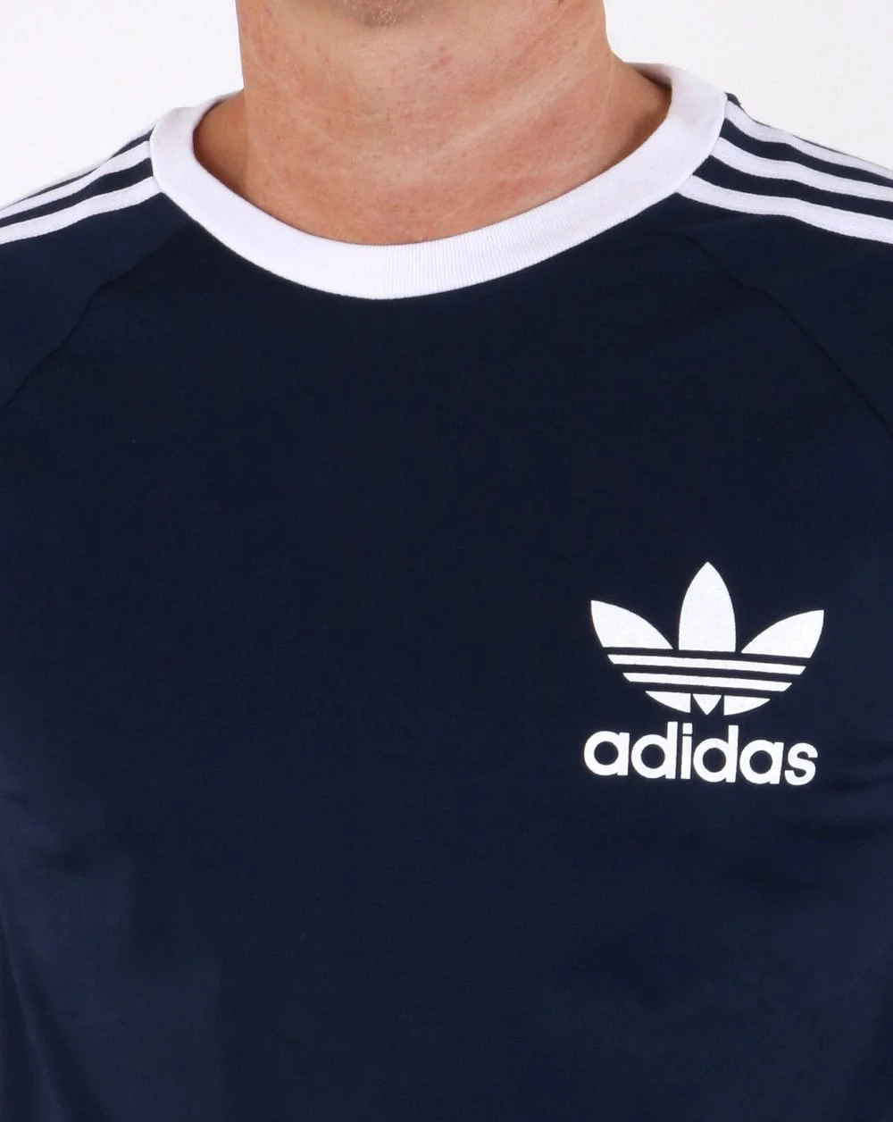 Adidas Originals Retro 3 Stripes T-shirt Navy - Image 4