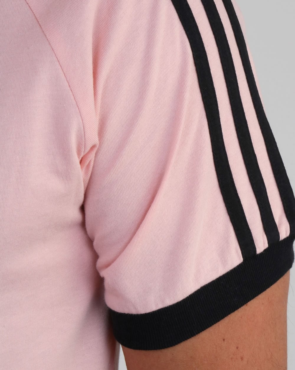Adidas Originals Retro 3 Stripes T Shirt Pink/Black - Image 3