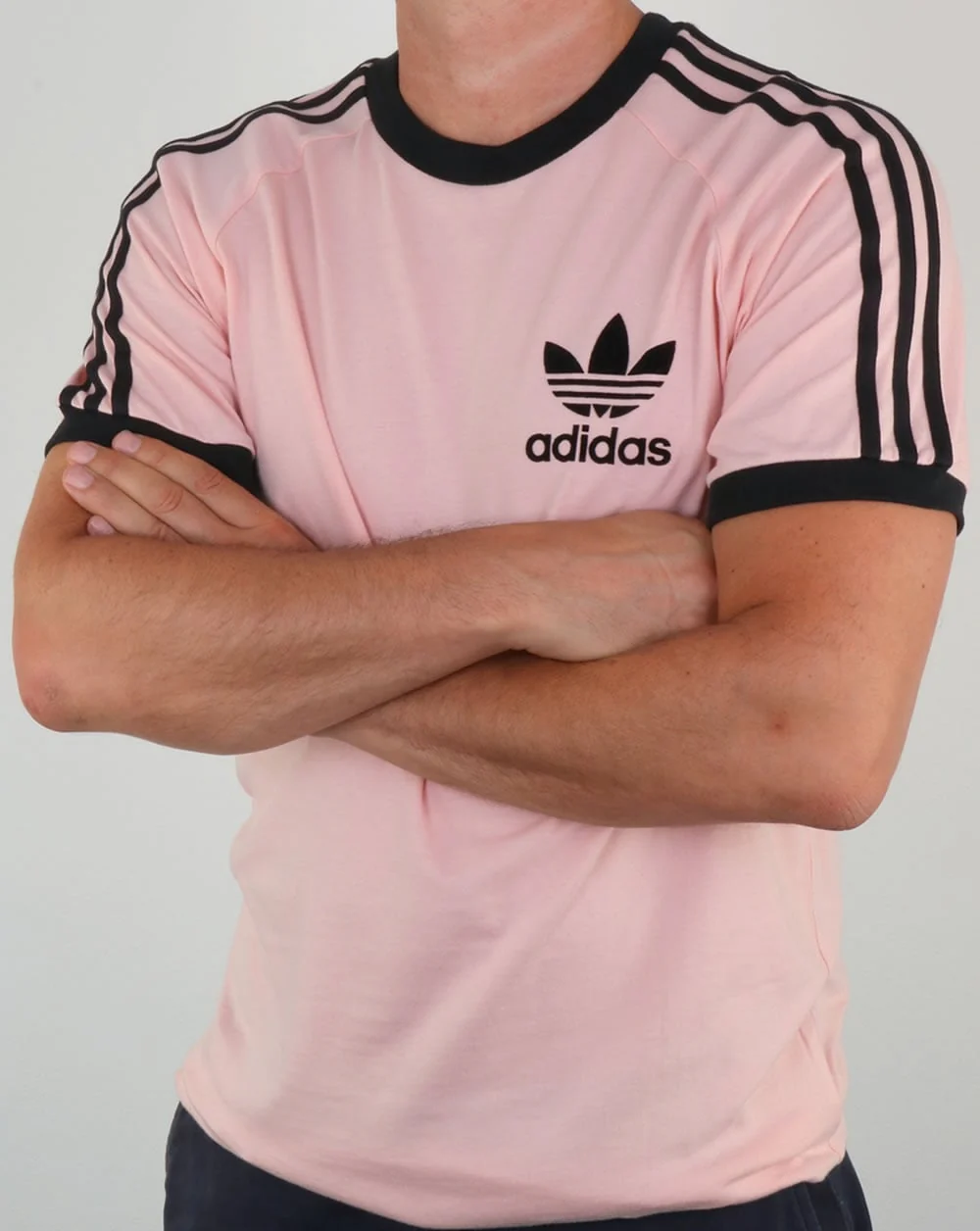Adidas Originals Retro 3 Stripes T Shirt Pink/Black - Image 4