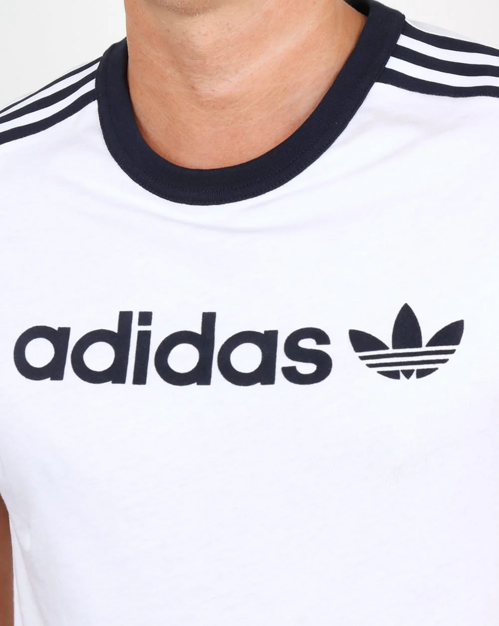Adidas Originals Ringer Linear T Shirt White/Navy - Image 2