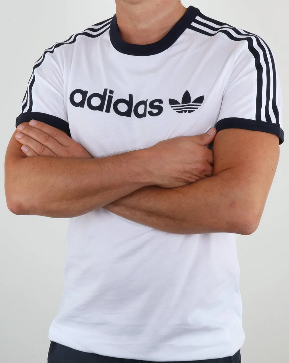 Adidas Originals Ringer Linear T Shirt White/Navy - Image 4