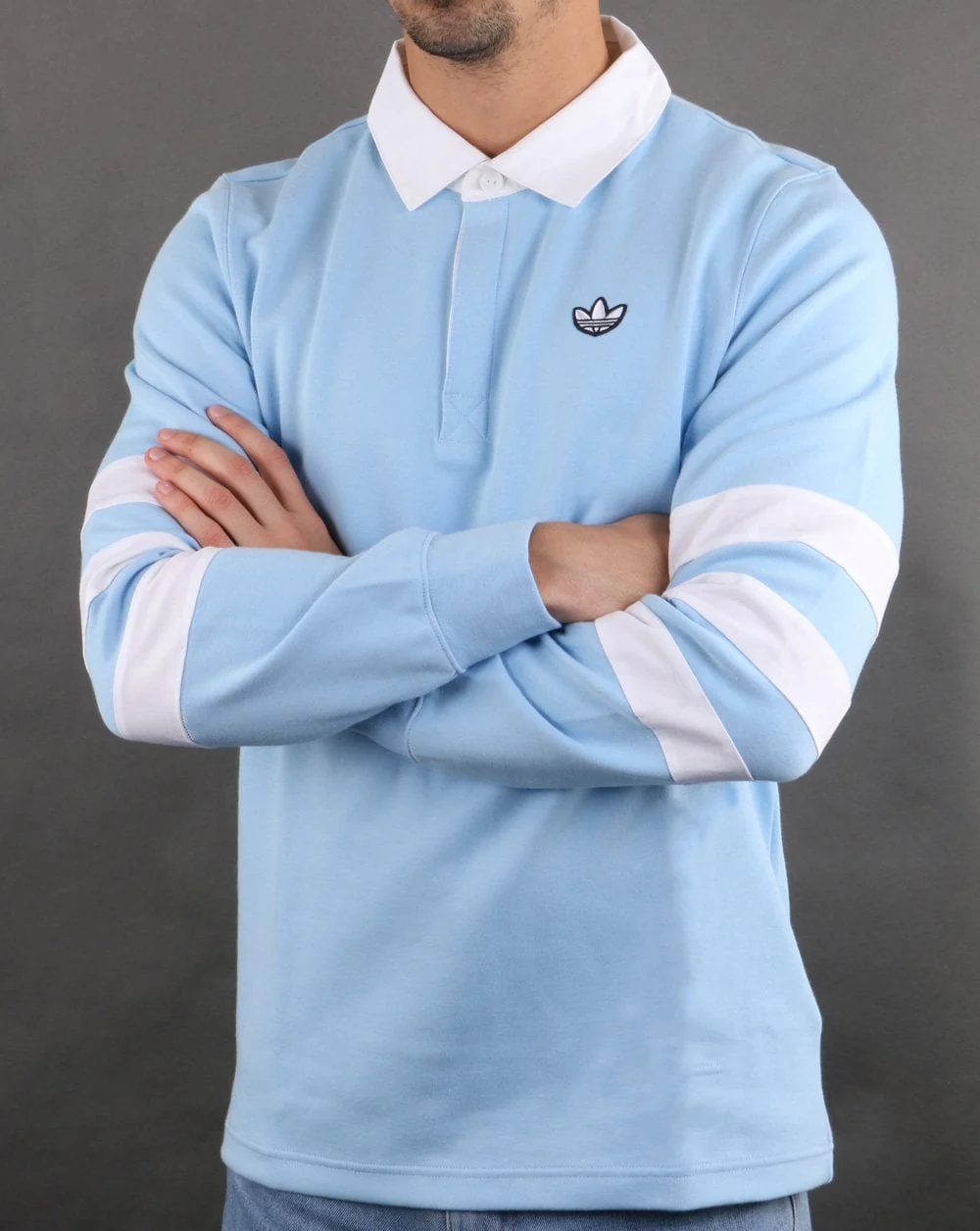 Adidas Originals Rugby Shirt Sky-White - Image 2