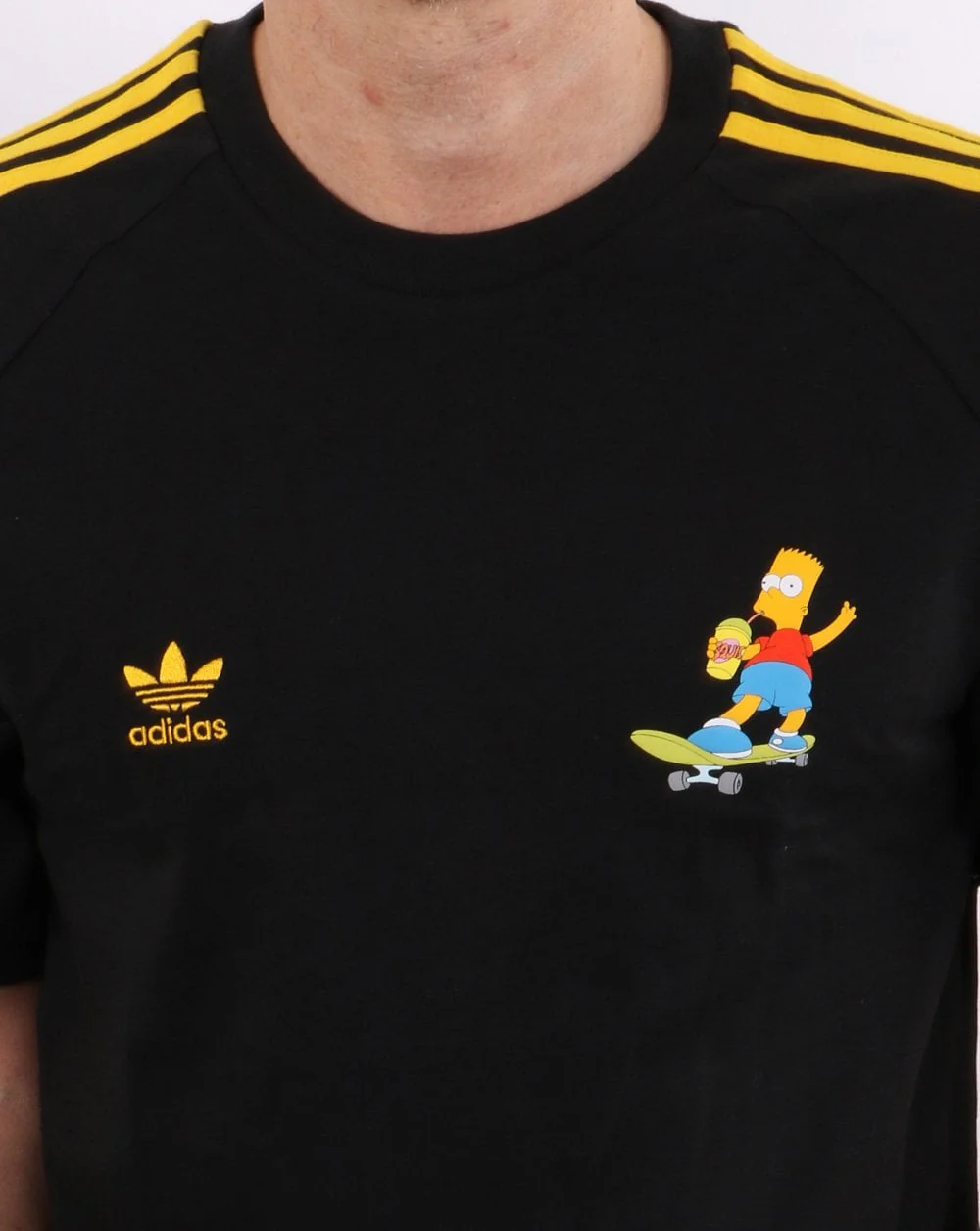 Adidas Originals Simpsons 3 Stripe T Shirt Black - Image 2