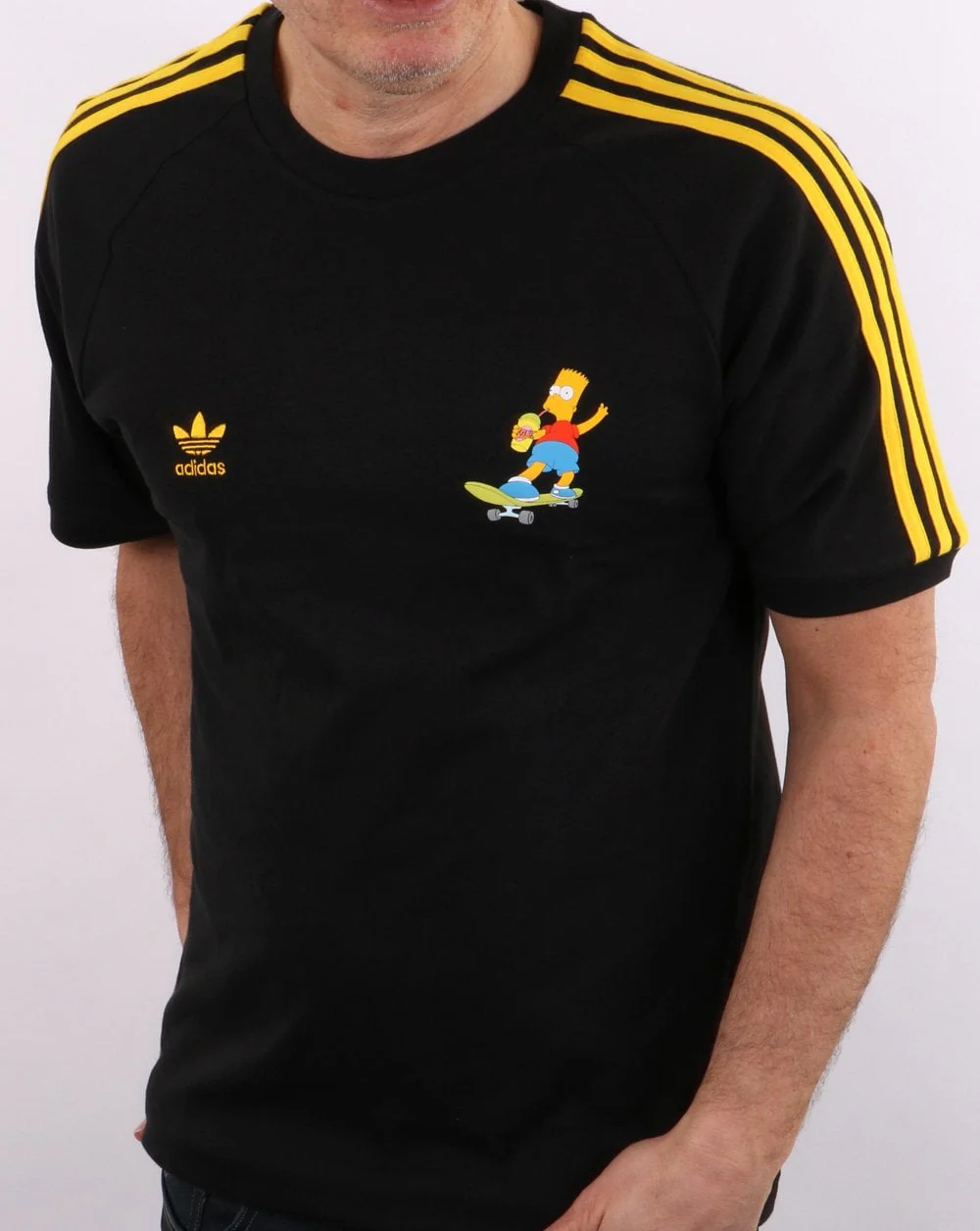 Adidas Originals Simpsons 3 Stripe T Shirt Black - Image 3