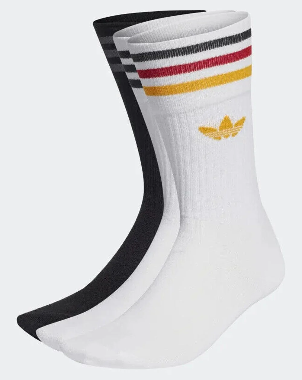 Adidas Originals Solid Crew Socks 3 Pairs White/Black/Gold