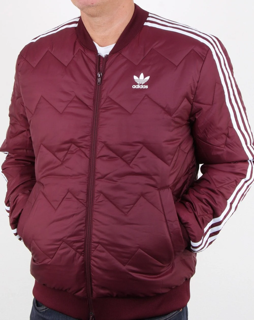 Adidas Originals Sst Quilted Jacket Maroon - Image 3