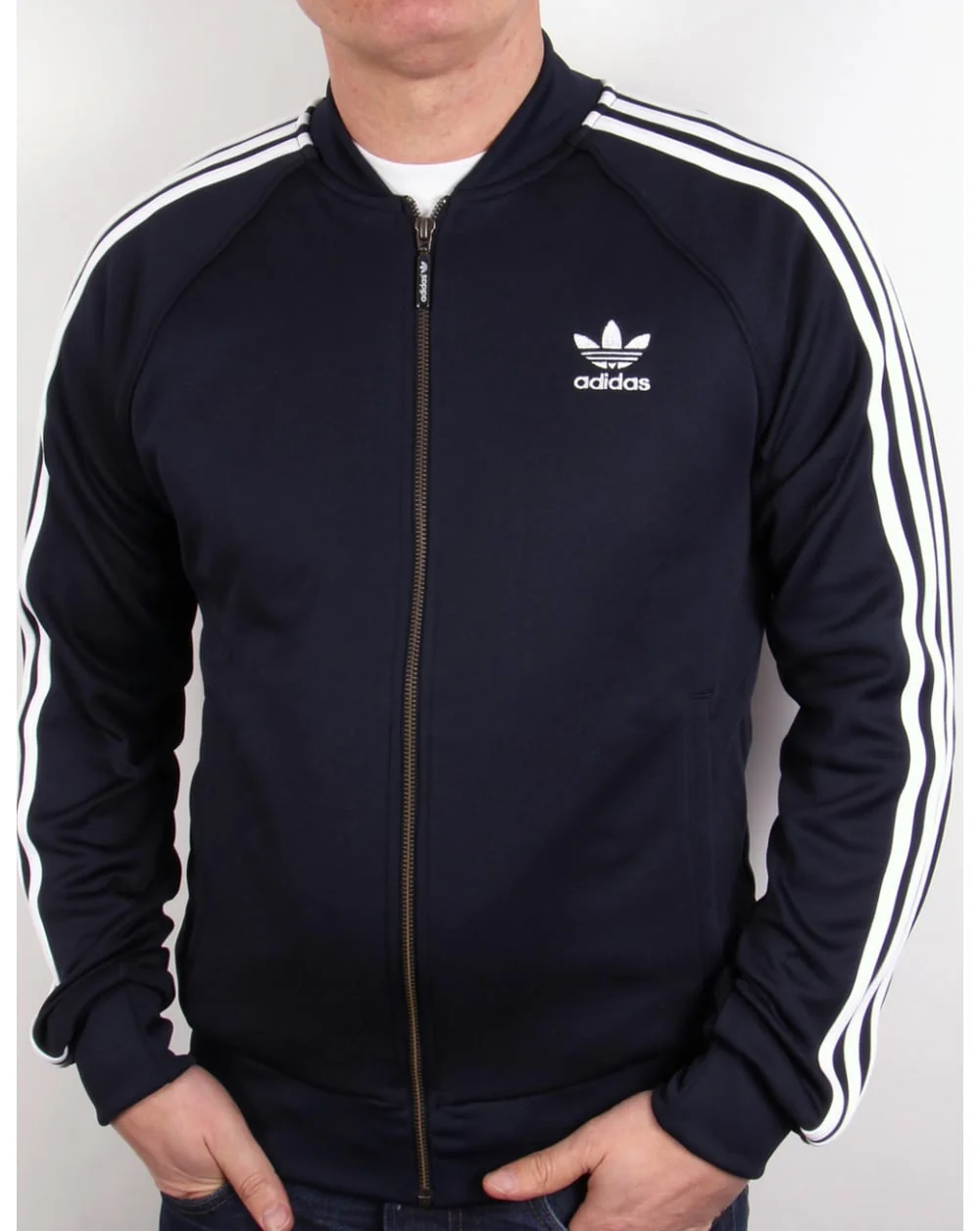 Adidas Originals Superstar Track Top in legend Navy/White