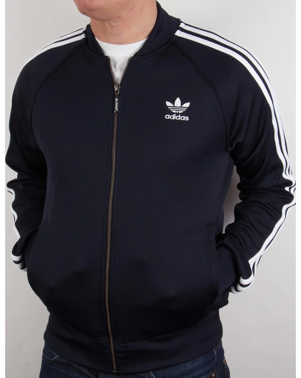 Adidas Originals Superstar Track Top in legend Navy/White - Image 3
