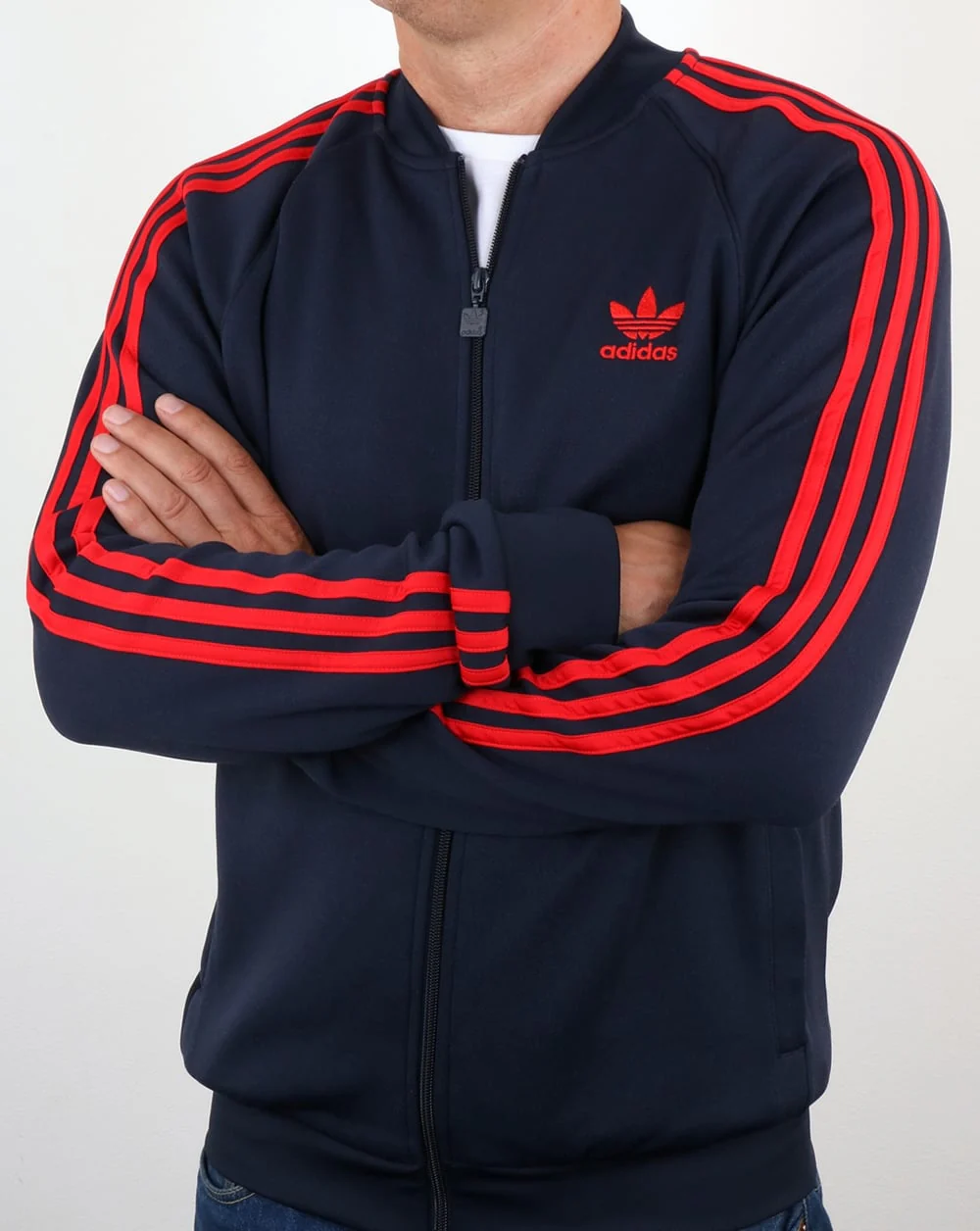 Adidas Originals Superstar Track Top Navy/Red - Image 4
