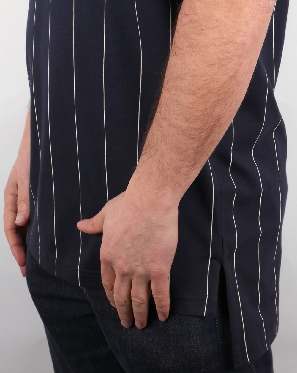 Adidas Originals TKO Pinstripe T Shirt Navy - Image 3