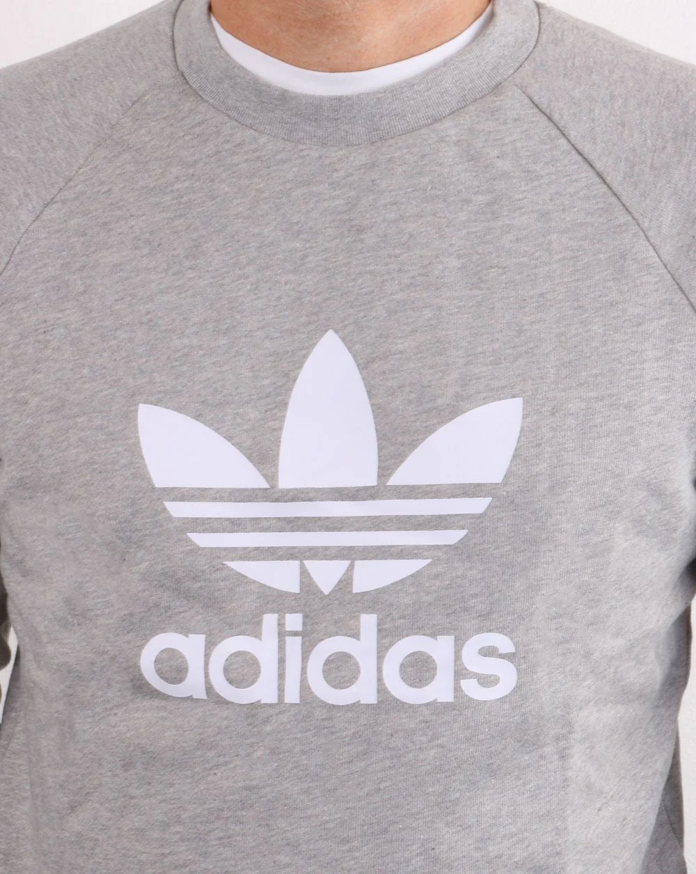 Adidas Originals Trefoil Crew Sweat Grey Heather - Image 2